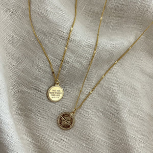 Not All Who Wander Gold Necklace